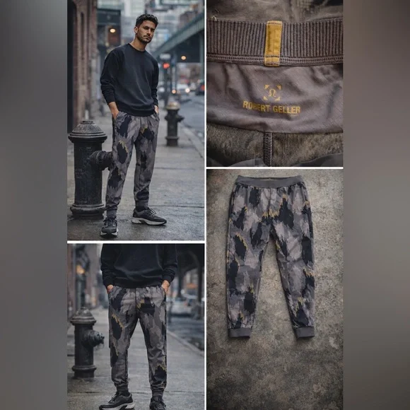 Lululemon Robert Geller Jogger Pants Mens M Gray Camo Techwear Commute - Picture 4 of 8